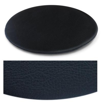 Das foto zeigt eine runde sitzauflage der firma discus. Die farbe der sitzauflage ist  schwarz.